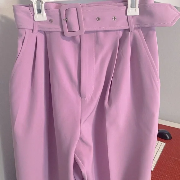 Zara Women's Purple High-Waisted Pants - Picture 3 of 10